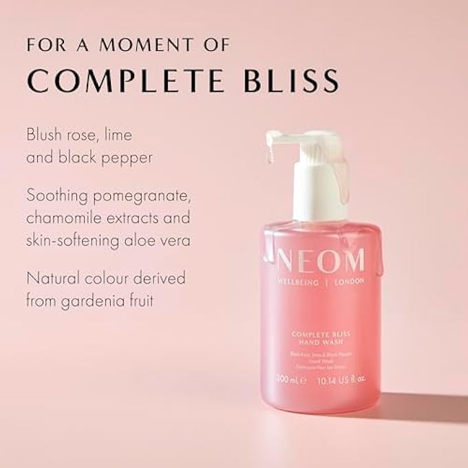NEOM - HAND WASH (300ML, COMPLETE BLISS) | BLUSH ROSE, LIME & BLACK PEPPER - Image 3